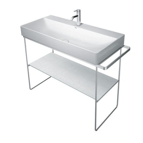 Immagine di Duravit DURASQUARE sostegno metallico a pavimento, 106.5 cm, finitura cromo 0031031000