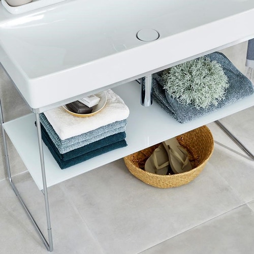 Immagine di Duravit DURASQUARE sostegno metallico a pavimento, 106.5 cm, finitura cromo 0031031000