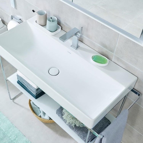 Immagine di Duravit DURASQUARE sostegno metallico a pavimento, 106.5 cm, finitura cromo 0031031000