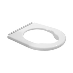 Immagine di Duravit STARCK 3 sedile senza coperchio per vaso Vital, con gommini ad angolo e cerniere continue, cerniere in acciaio inox, senza chiusura rallentata, colore bianco 0062610000