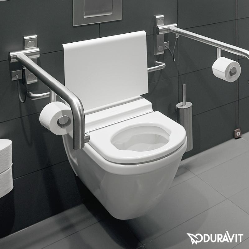 Immagine di Duravit STARCK 3 sedile senza coperchio per vaso Vital, con gommini ad angolo e cerniere continue, cerniere in acciaio inox, senza chiusura rallentata, colore bianco 0062610000