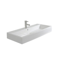 Immagine di Duravit VERO lavabo consolle 100 cm, monoforo, con troppopieno, WonderGliss, colore bianco 04541000001