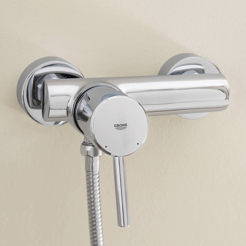 Immagine di Grohe CONCETTO miscelatore monocomando per doccia, a parete, con limitatore di portata, finitura cromo 32210001