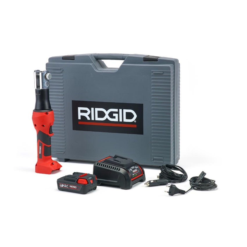 Immagine di Ridgid RP 219 Pressatrice a batteria senza ganasce con caricabatterie veloce da 230 V, batteria a Li-Ion 18 V 2.5 Ah e cassetta di trasporto 69073