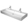 Duravit VERO AIR lavabo rettificato 120 cm, monoforo per doppia rubinetteria, con troppopieno, con bordo per rubinetteria, WonderGliss, colore bianco 23501200261