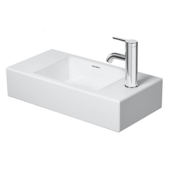 Immagine di Duravit VERO AIR lavamani consolle 50 cm, con foro per rubinetteria a destra, senza troppopieno, con bordo per rubinetteria, lato inferiore smaltato, colore bianco 0724500008