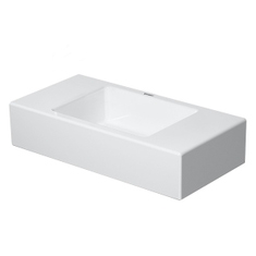 Immagine di Duravit VERO AIR lavamani consolle 50 cm, senza troppopieno, con bordo per rubinetteria, lato inferiore smaltato, WonderGliss, colore bianco 07245000001