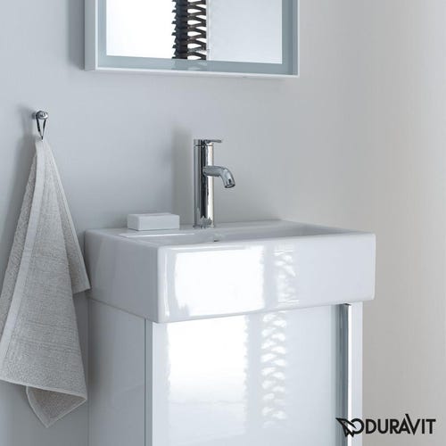 Immagine di Duravit VERO AIR lavamani rettificato 45 cm, monoforo, con troppopieno, con bordo per rubinetteria, colore bianco 0724450027