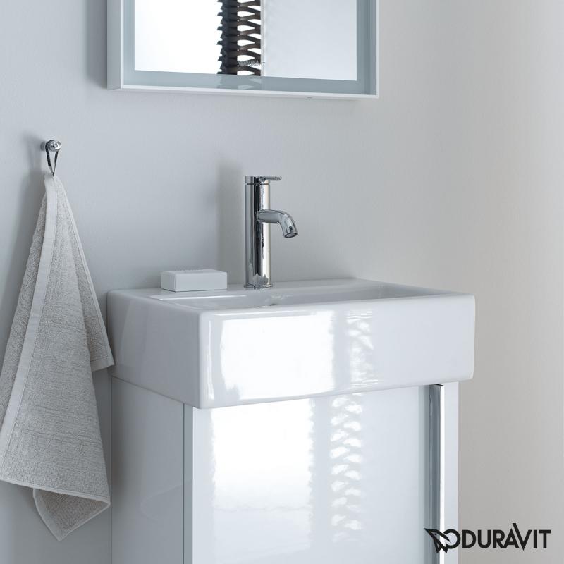 Immagine di Duravit VERO AIR lavamani rettificato 45 cm, monoforo, con troppopieno, con bordo per rubinetteria, colore bianco 0724450027