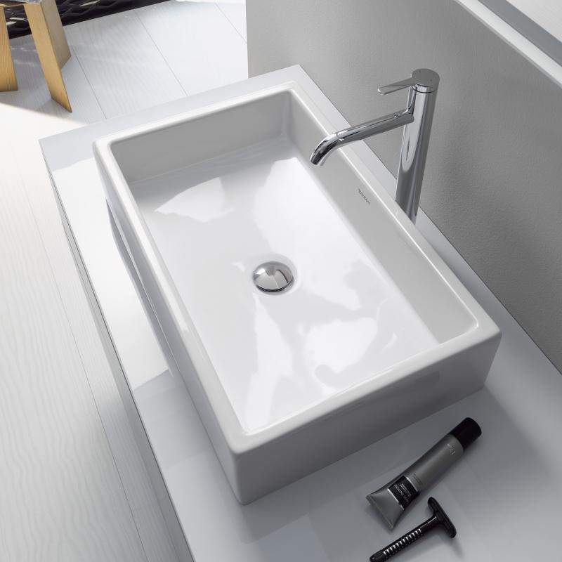 Immagine di Duravit VERO AIR bacinella da appoggio soprapiano 60 cm, senza foro per rubinetteria, con rettifica, senza troppopieno, senza bordo per rubinetteria, colore bianco 2351600000