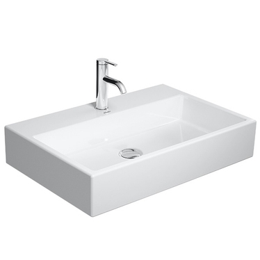 Duravit VERO AIR lavabo rettificato 70 cm, monoforo, senza troppopieno, con bordo per rubinetteria, colore bianco 2350700071