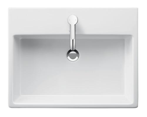 Immagine di Duravit VERO AIR bacinella da appoggio soprapiano 60 cm, senza foro per rubinetteria, con rettifica, senza troppopieno, con bordo per rubinetteria, parte posteriore smaltata, WonderGliss, colore bianco 23526000701