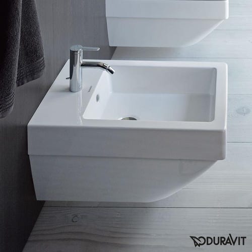 Immagine di Duravit VERO AIR bidet sospeso monoforo, con troppopieno, con bordo per rubinetteria, colore bianco 2274150000