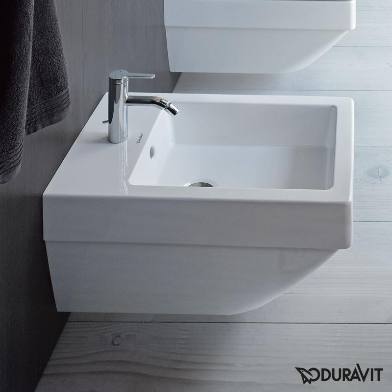 Immagine di Duravit VERO AIR bidet sospeso monoforo, con troppopieno, con bordo per rubinetteria, colore bianco 2274150000