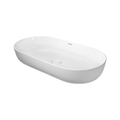 Immagine di Duravit LUV bacinella da appoggio soprapiano 80 cm, con rettifica, senza troppopieno, WonderGliss, interno colore bianco, esterno colore grigio finitura opaco 03798023001