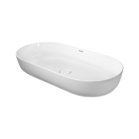 Immagine di Duravit LUV bacinella da appoggio soprapiano 80 cm, con rettifica, senza troppopieno, WonderGliss, interno colore bianco, esterno colore grigio finitura opaco 03798023001