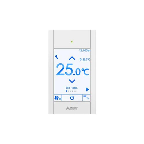 Immagine di Mitsubishi Comando remoto a filo PRISMA Standard retroilluminato bianco, per unità interne serie  M / S / P PAR-CT01MAA-SB