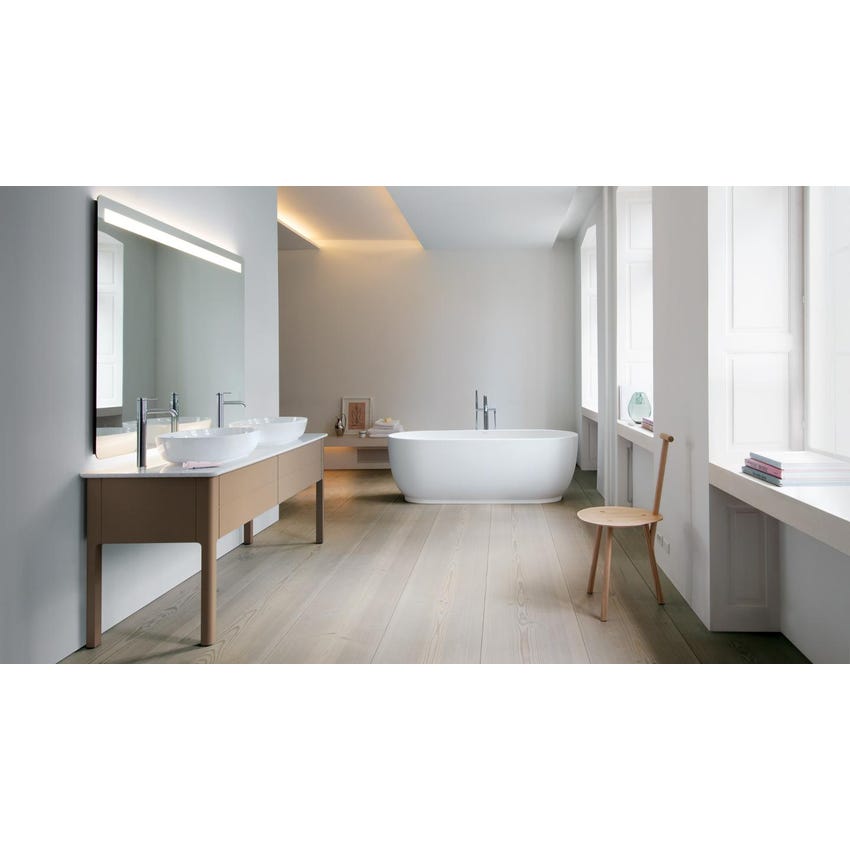 Immagine di Duravit LUV bacinella da appoggio soprapiano 70 cm, con rettifica, senza troppopieno, colore bianco 0379700000