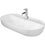 Immagine di Duravit LUV bacinella da appoggio soprapiano 80 cm, monoforo, con rettifica, senza troppopieno, con bordo per rubinetteria, WonderGliss, interno colore bianco, esterno colore bianco finitura opaco 03808026001
