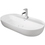 Immagine di Duravit LUV bacinella da appoggio soprapiano 80 cm, monoforo, con rettifica, senza troppopieno, con bordo per rubinetteria, WonderGliss, interno colore bianco, esterno colore grigio finitura opaco 03808023001