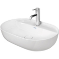Immagine di Duravit LUV bacinella da appoggio soprapiano 50 cm, monoforo, con rettifica, senza troppopieno, con bordo per rubinetteria, WonderGliss, colore bianco 03806000001