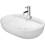 Immagine di Duravit LUV bacinella da appoggio soprapiano 50 cm, monoforo, con rettifica, senza troppopieno, con bordo per rubinetteria, WonderGliss, colore bianco 03806000001