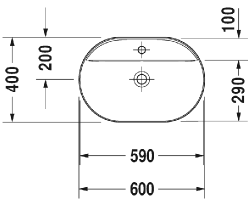 Immagine di Duravit LUV bacinella da appoggio soprapiano 50 cm, monoforo, con rettifica, senza troppopieno, con bordo per rubinetteria, WonderGliss, interno colore bianco, esterno colore grigio finitura opaco 03806023001