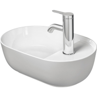 Immagine di Duravit LUV bacinella da appoggio soprapiano 42 cm, monoforo, con rettifica, reversibile, senza troppopieno, con bordo per rubinetteria, interno colore bianco, esterno colore grigio finitura opaco 0381422300