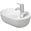 Immagine di Duravit LUV bacinella da appoggio soprapiano 42 cm, monoforo, con rettifica, reversibile, senza troppopieno, con bordo per rubinetteria, interno colore bianco, esterno colore grigio finitura opaco 0381422300