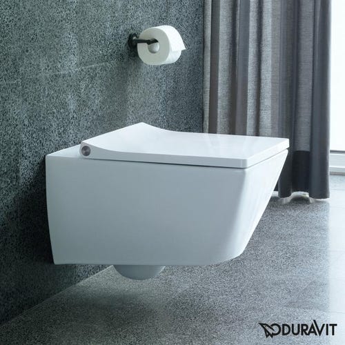 Immagine di Duravit VIU vaso sospeso Rimless® a cacciata, senza brida, senza sedile, capacità di acqua di risciacquo 4,5 l, UWL classe 1, colore bianco 2511090000