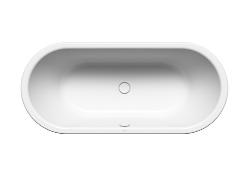 Immagine di Kaldewei MEISTERSTÜCK CENTRO DUO OVAL vasca L.180 P.80 cm, in acciaio smaltato, con colonna di scarico KA 4041, colore bianco alpino 200240413001