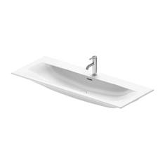 Immagine di Duravit VIU lavabo consolle 123 cm, monoforo, con troppopieno, con bordo per rubinetteria, lato inferiore smaltato, colore bianco 2344120000