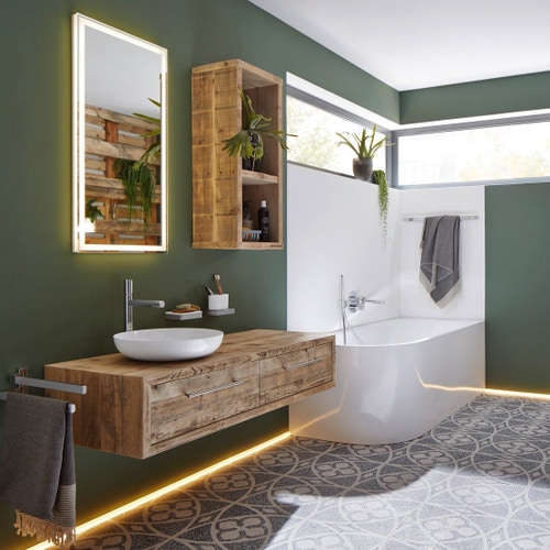 Immagine di Kaldewei MEISTERSTÜCK CENTRO DUO 1 SINISTRA vasca L.170 P.75 cm, in acciaio smaltato, incasso ad angolo a sinistra con colonna di scarico KA 4040, colore bianco alpino  202040403001