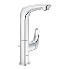 Immagine di Grohe EUROSTYLE miscelatore monocomando H.27 cm, per lavabo, con bocca girevole e scarico, finitura cromo 23569003