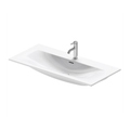 Immagine di Duravit VIU lavabo consolle 103 cm, monoforo, con troppopieno, con bordo per rubinetteria, lato inferiore smaltato, colore bianco 2344100000
