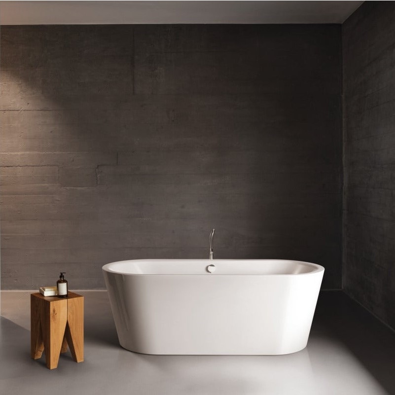 Immagine di Kaldewei MEISTERSTÜCK CLASSIC DUO OVAL vasca L.170 P.75 cm, in acciaio smaltato, colonna di scarico KA 4002, colore bianco alpino 202940750001