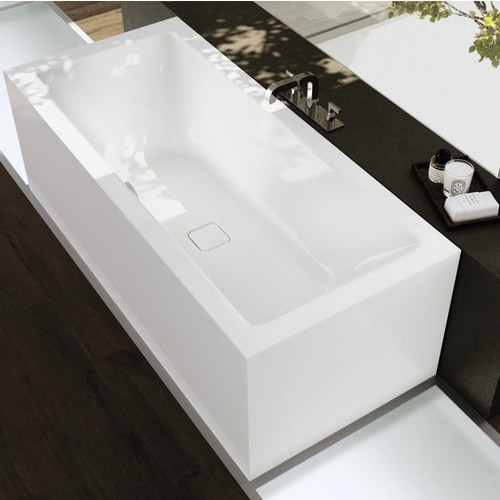 Immagine di Kaldewei MEISTERSTÜCK CONODUO 2 vasca con rivestimento smaltato su 3 lati L.170 P.75 cm con colonna di scarico KA 4080, colore bianco alpino 201840803001