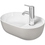 Immagine di Duravit LUV bacinella da appoggio soprapiano 42 cm, monoforo, con rettifica, reversibile, senza troppopieno, con bordo per rubinetteria, interno colore bianco, esterno colore sabbia finitura opaco 0381422100
