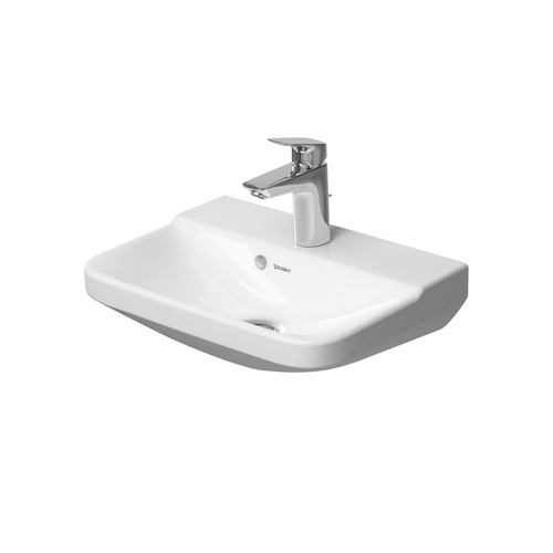 Immagine di Duravit P3 COMFORTS lavamani 45 cm, monoforo, con troppopieno, con bordo per rubinetteria, lato inferiore smaltato, colore bianco 0716450000