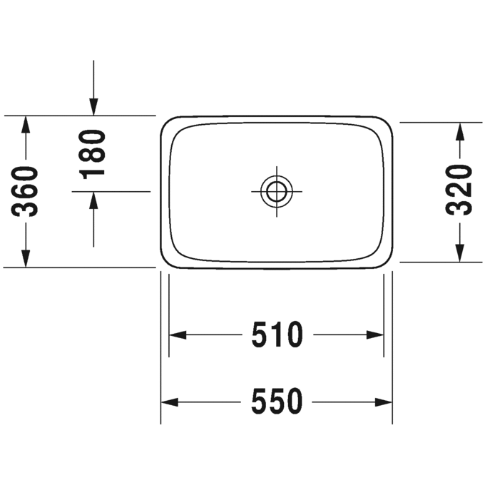 Immagine di Duravit P3 COMFORTS lavabo da incasso soprapiano 55 cm, senza troppopieno, colore bianco 0377550000