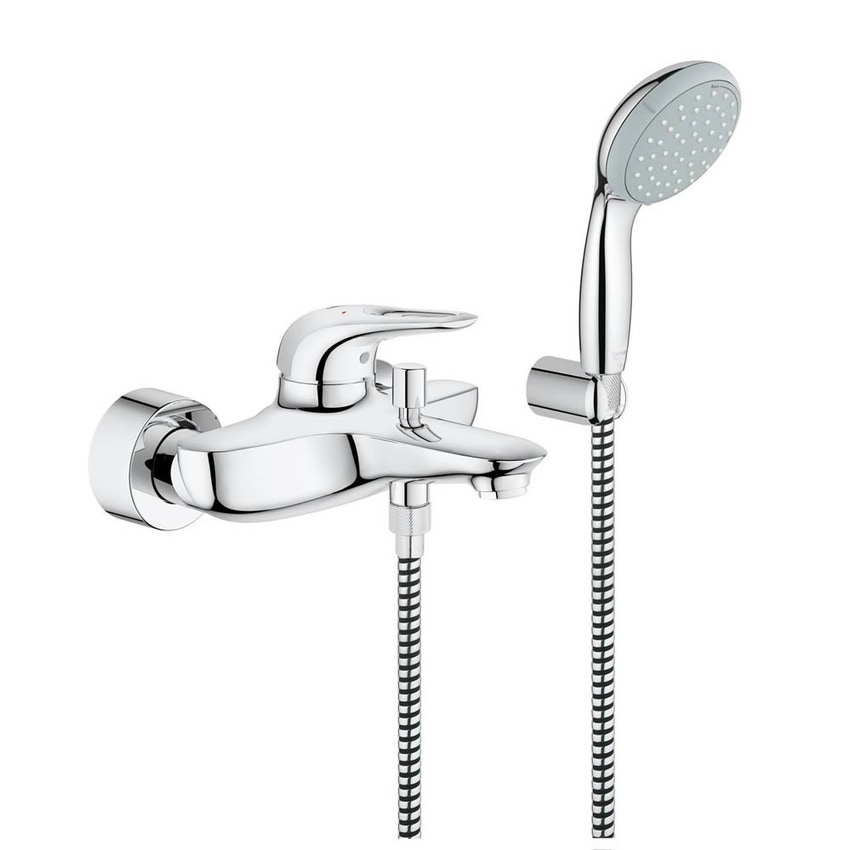 Immagine di Grohe Eurostyle New Miscelatore monocomando per vasca-doccia, con set doccia, finitura cromo 33592003