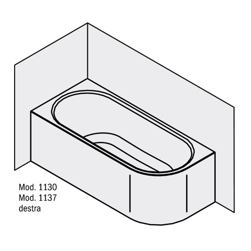 Immagine di Kaldewei MEISTERSTÜCK CENTRO DUO 1 DESTRA vasca L.180 P.80 cm, in acciaio smaltato, incasso ad angolo a destra con colonna di scarico KA 4040, colore bianco alpino 201040403001