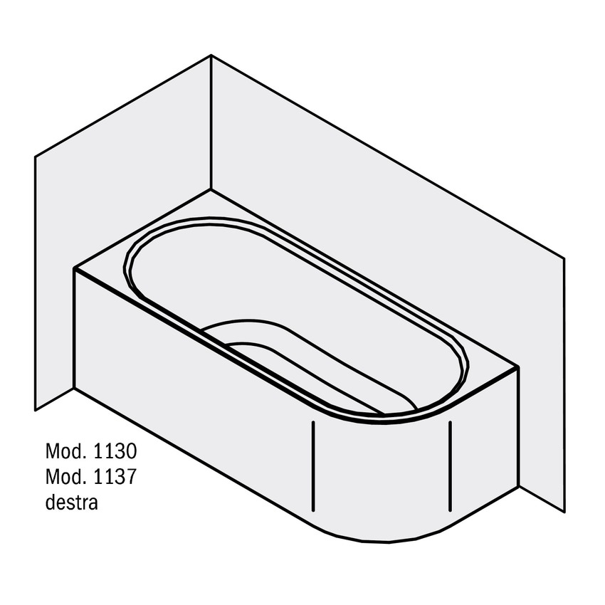 Immagine di Kaldewei MEISTERSTÜCK CENTRO DUO 1 DESTRA vasca L.180 P.80 cm, in acciaio smaltato, incasso ad angolo a destra con colonna di scarico KA 4040, colore bianco alpino 201040403001