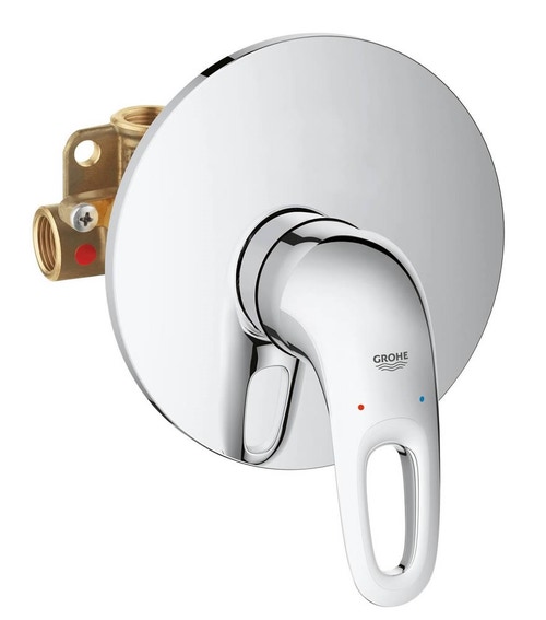 Immagine di Grohe EUROSTYLE miscelatore monocomando per doccia, corpo incasso incluso, finitura cromo 33635003