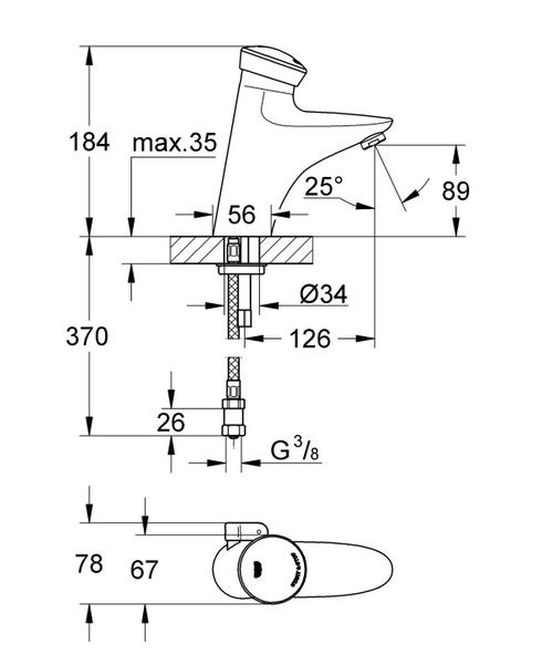 Miscelatore per lavabo 
con autochiusura a tempo