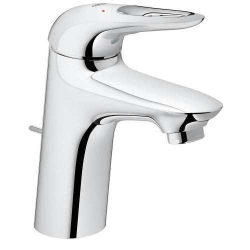 Immagine di Grohe EUROSTYLE miscelatore monocomando H.16 cm, per lavabo, con scarico e risparmio idrico, finitura cromo 33558003