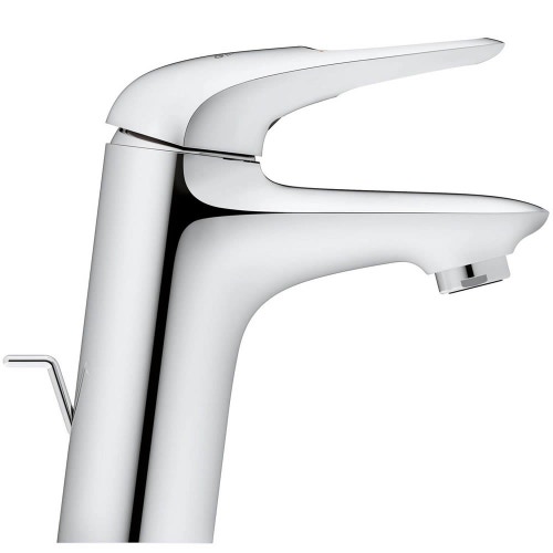 Immagine di Grohe EUROSTYLE miscelatore monocomando H.16 cm, per lavabo, con scarico e risparmio idrico, finitura cromo 33558003