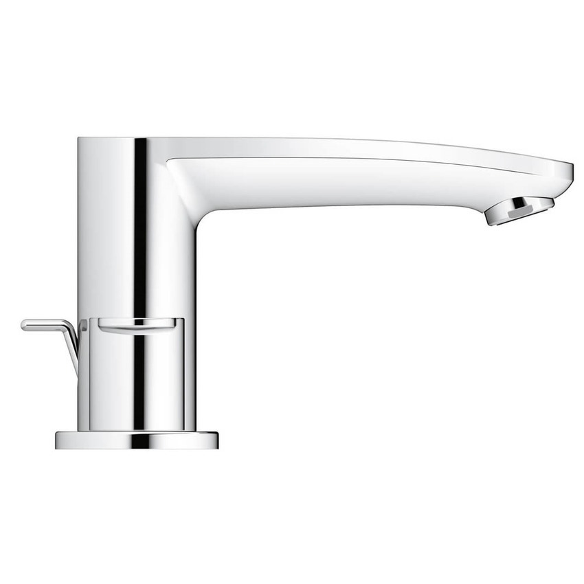 Immagine di Grohe EUROSTYLE COSMOPOLITAN batteria a 3 fori per lavabo, bocca con mousseur e scarico, finitura cromo 20208002