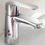 Immagine di Grohe EUROSTYLE COSMOPOLITAN miscelatore monocomando H.16 cm, per lavabo, con limitatore di portata e scarico, finitura cromo 3355220E
