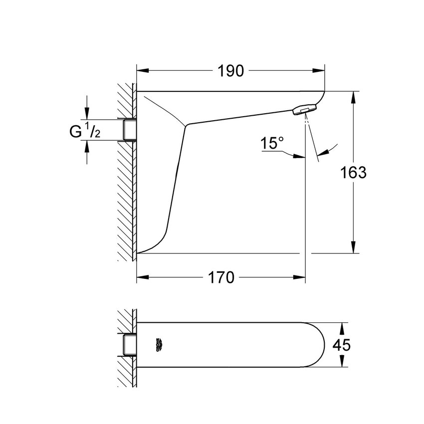 Rubinetto elettronico
per lavabo con comando ad infrarossi
